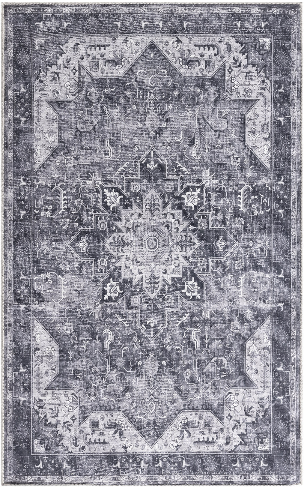 Nourison Washables NWB15 Charcoal Grey Rug - Rectangle