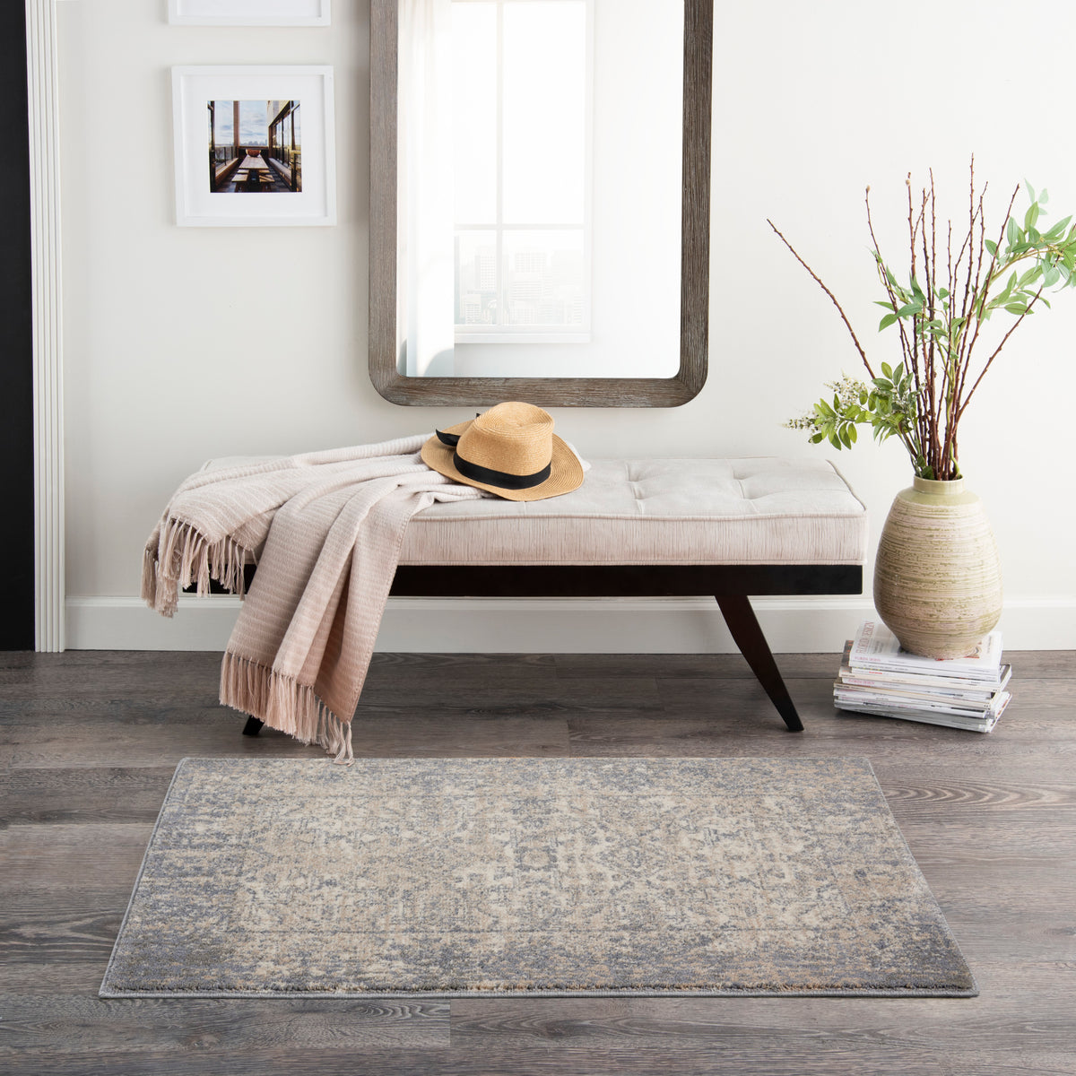 Moroccan Celebration KI3M1 Ivory Slate Rug - room scene