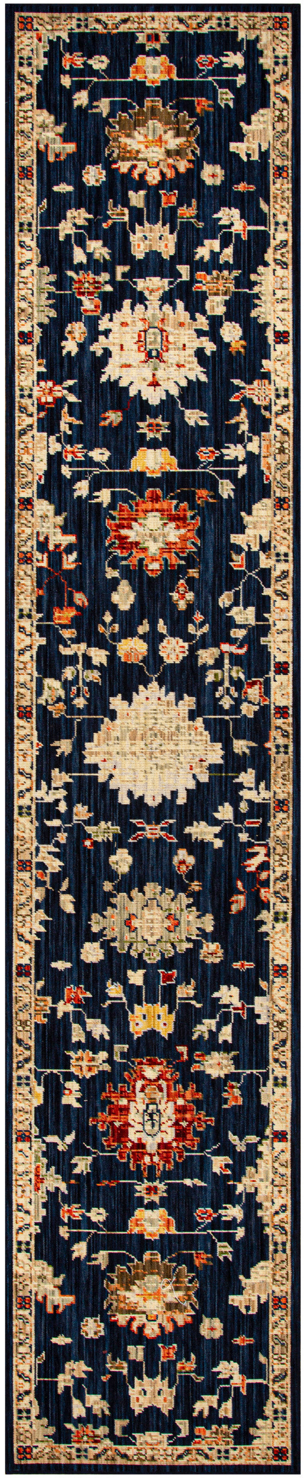 Antique Bloom ANB01 Navy Rug - Runner