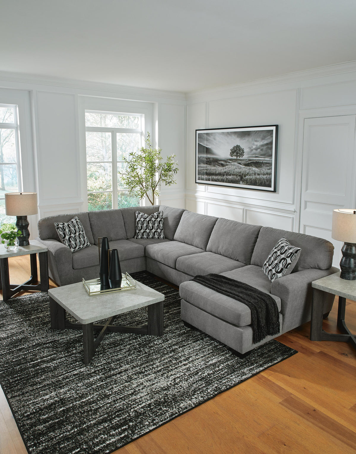 Birkdale Court 3-Piece Sectional with Chaise Chenille