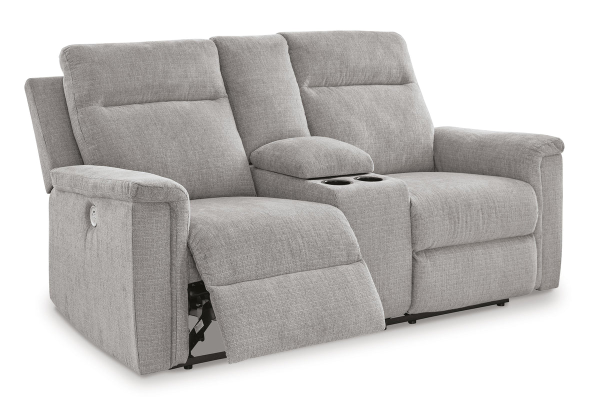 Barnsana DBL REC PWR Loveseat w/Console Chenille