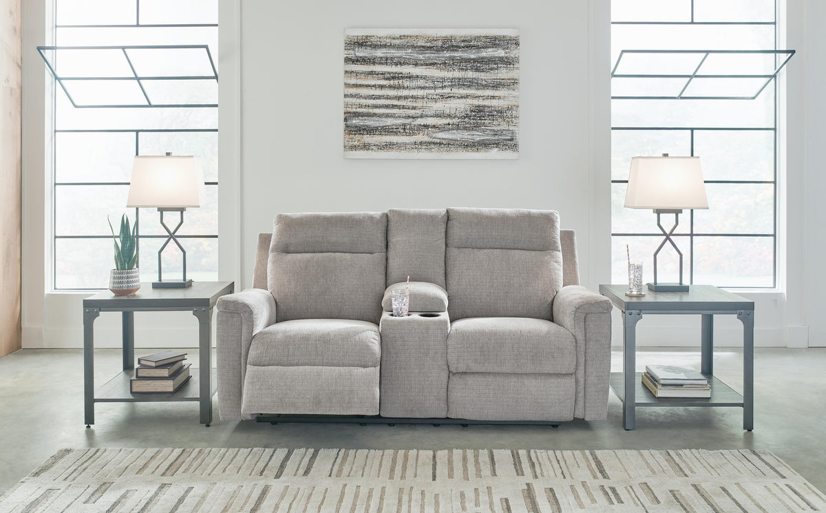 Barnsana DBL REC PWR Loveseat w/Console Chenille