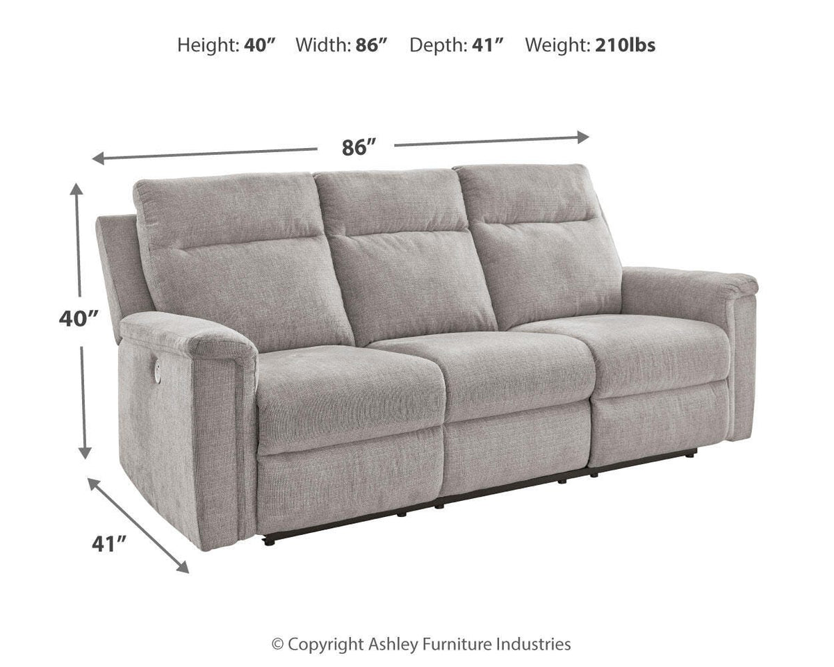 Barnsana Reclining Power Sofa Chenille