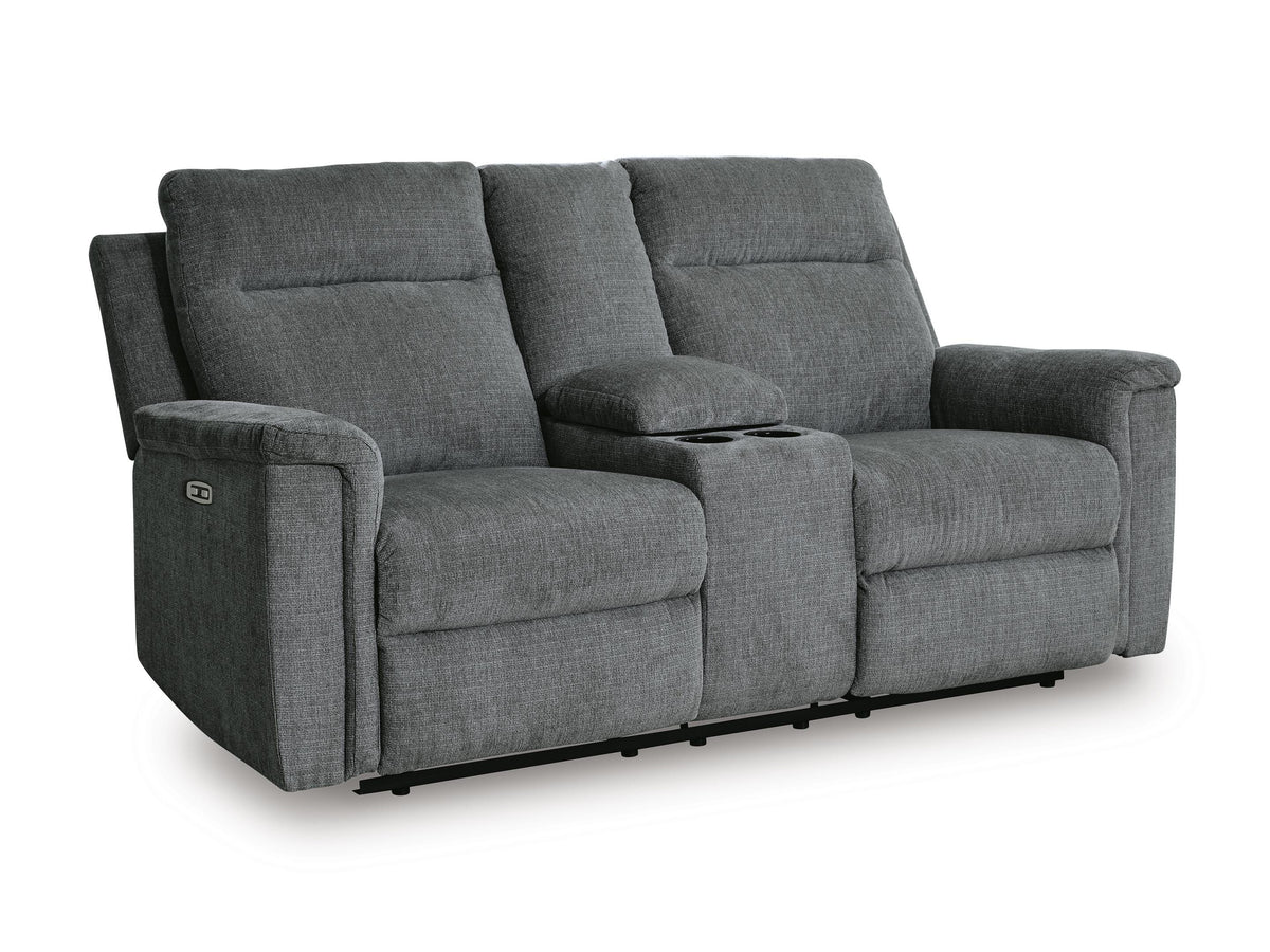 Barnsana DBL REC PWR Loveseat w/Console Chenille
