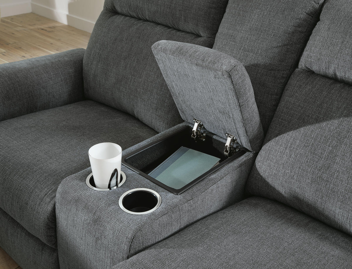Barnsana DBL REC PWR Loveseat w/Console Chenille
