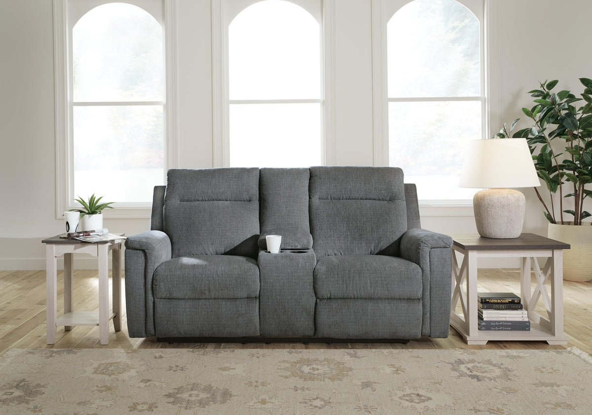 Barnsana DBL REC PWR Loveseat w/Console Chenille