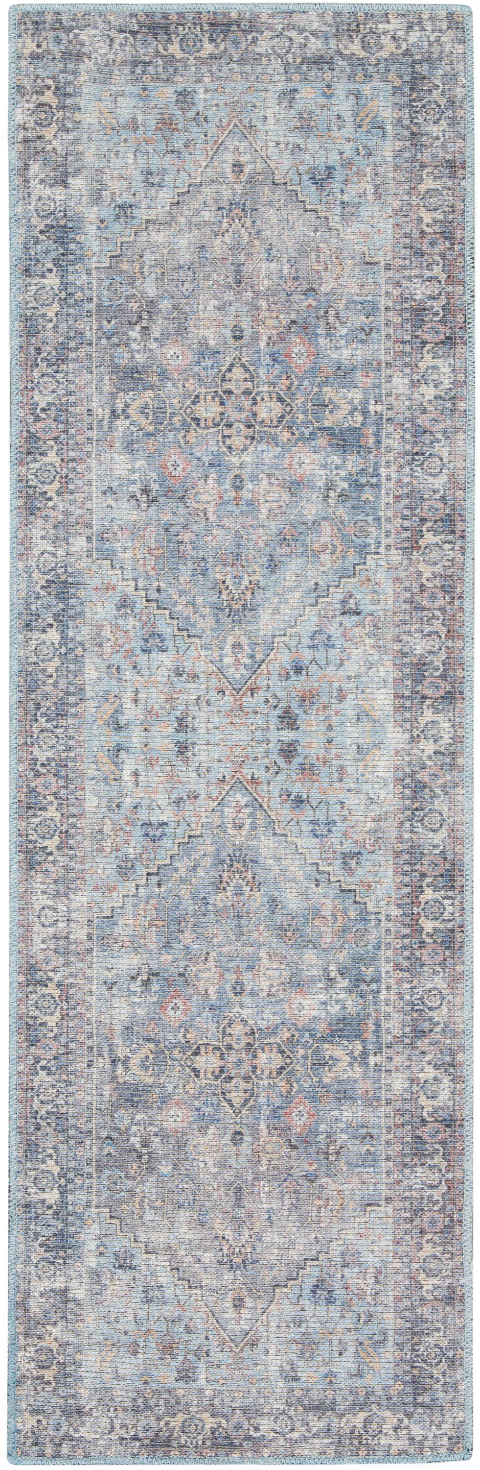 New Concept Washables SR104 Light Grey Blue Rug - Runner