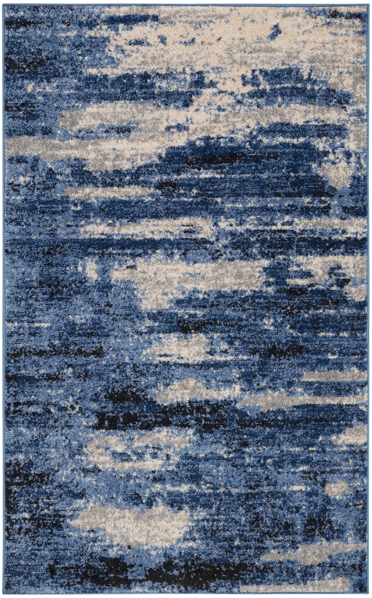 River Flow RFV01 Blue Grey Rug - Rectangle