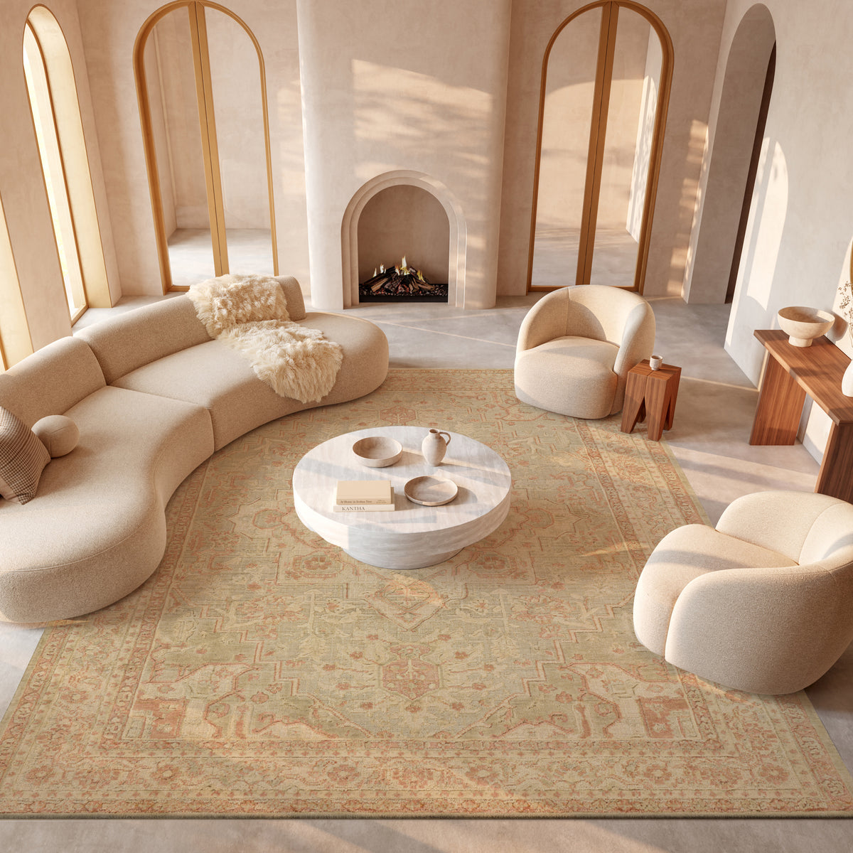 Ravello RVL02 Sage Rug - room scene