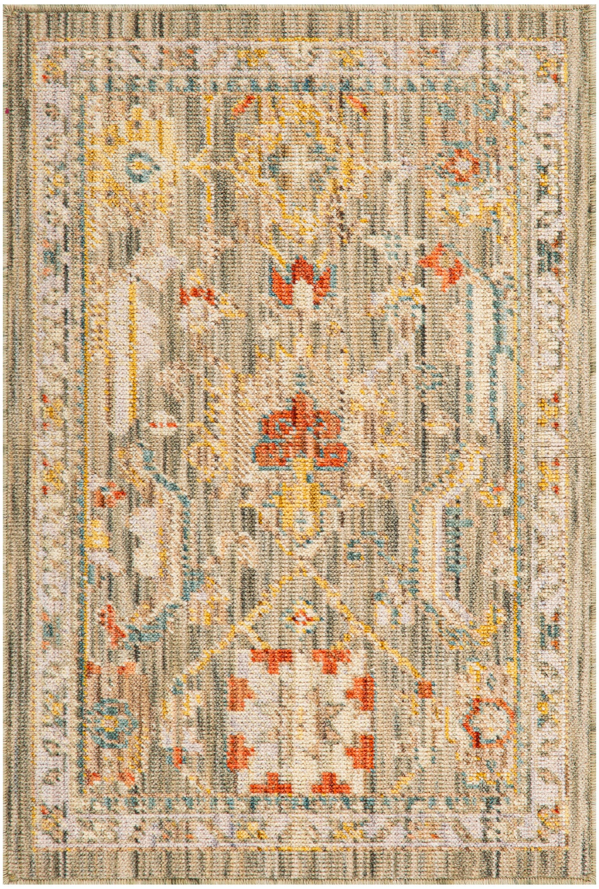 Antique Bloom ANB02 Sage Multicolor Rug - Rectangle