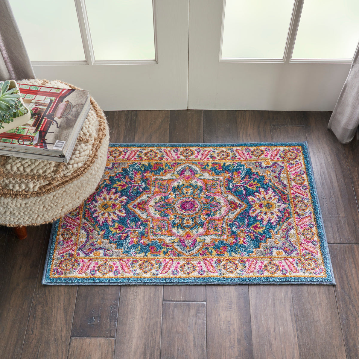 Passion PSN20 Teal Multicolor Rug - room scene