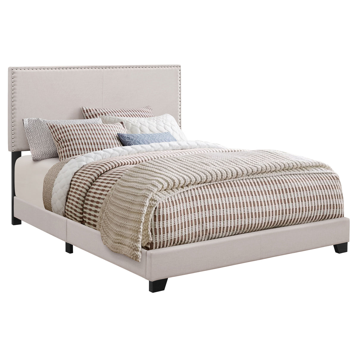 Boyd Upholstered Panel Bed - Eastern King, Ivory