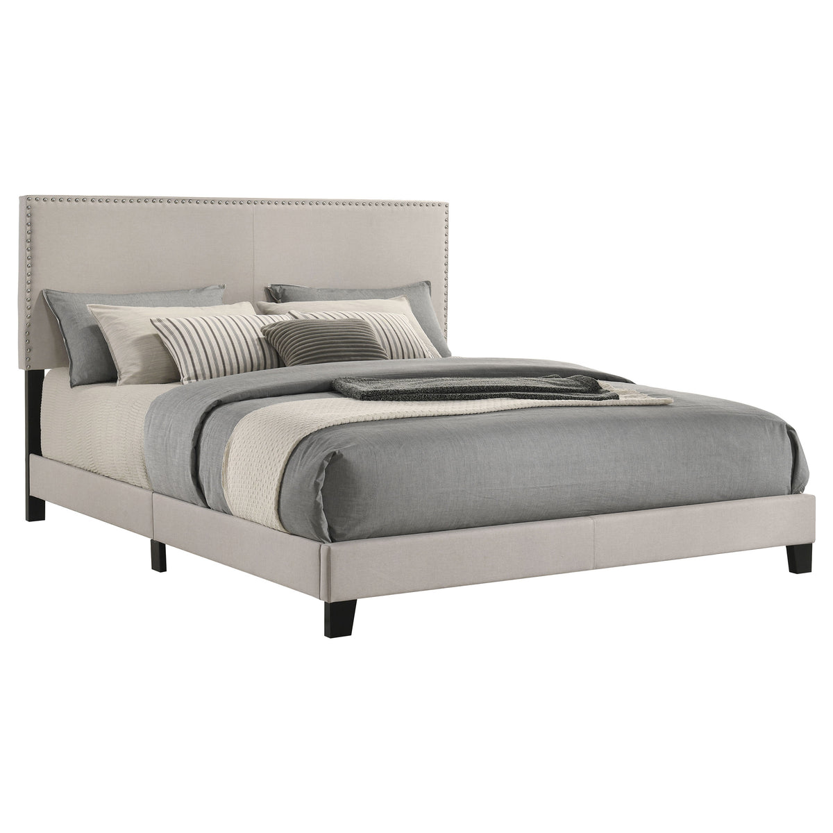 Boyd Upholstered Panel Bed - California King, Ivory