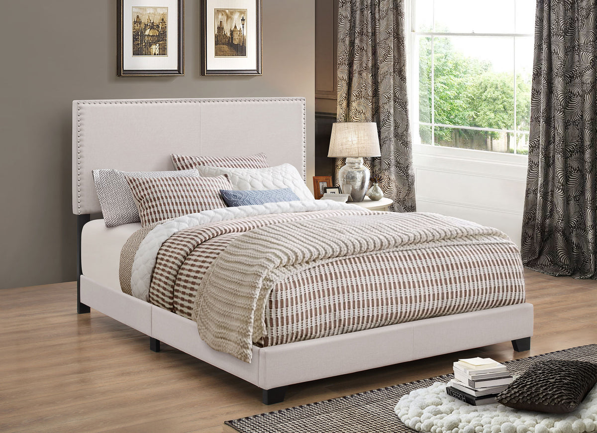 Boyd Upholstered Panel Bed - Queen, Ivory