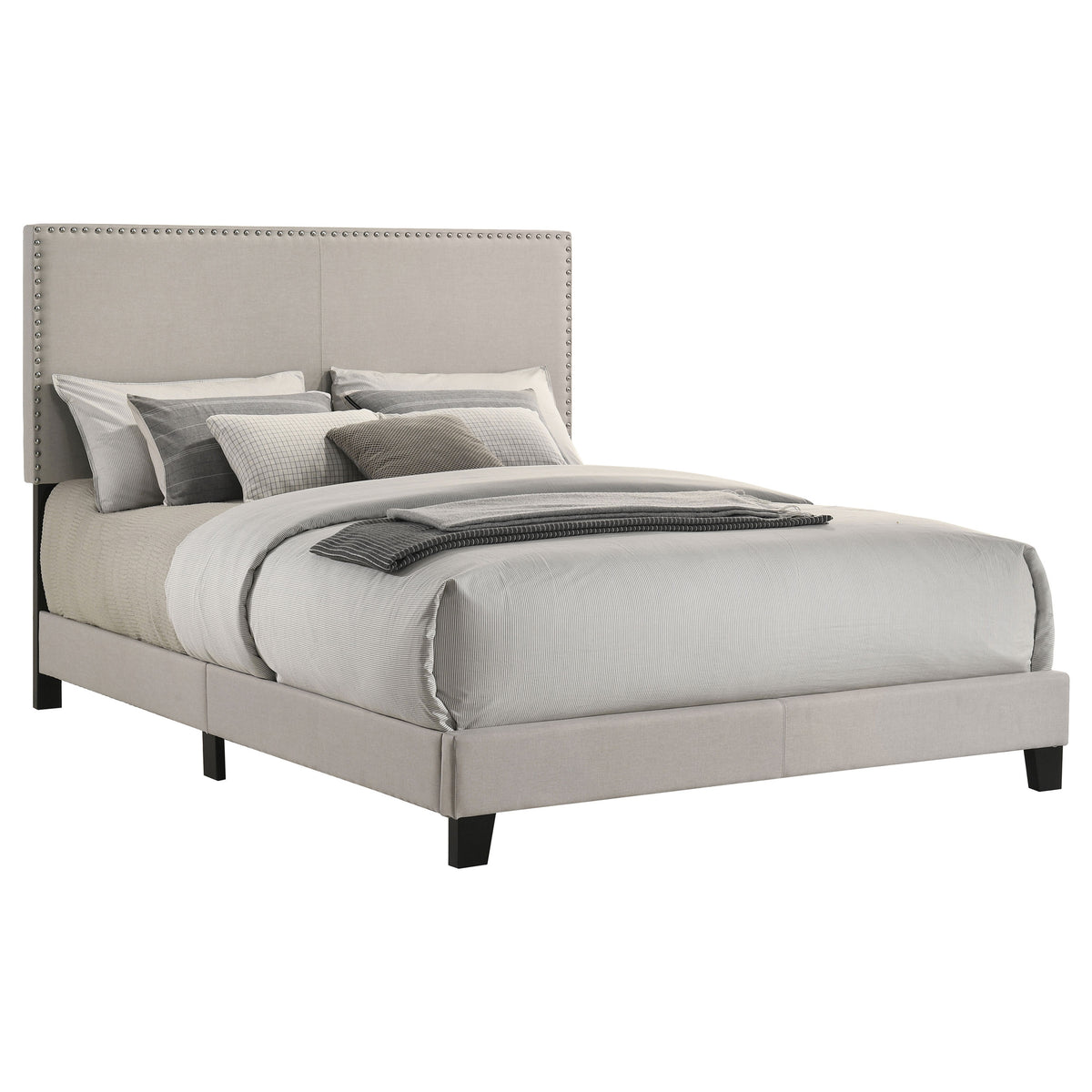 Boyd Upholstered Panel Bed - Queen, Ivory