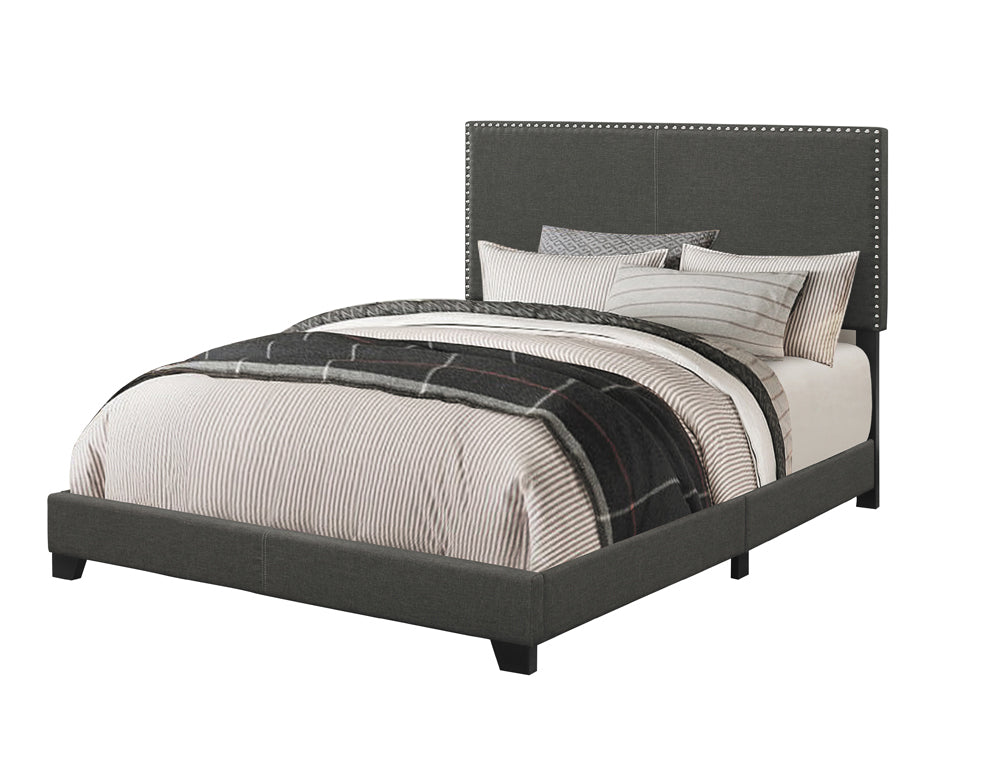 Boyd Upholstered Panel Bed - Full, Charcoal