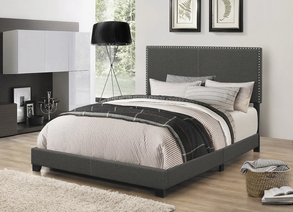 Boyd Upholstered Panel Bed - Full, Charcoal