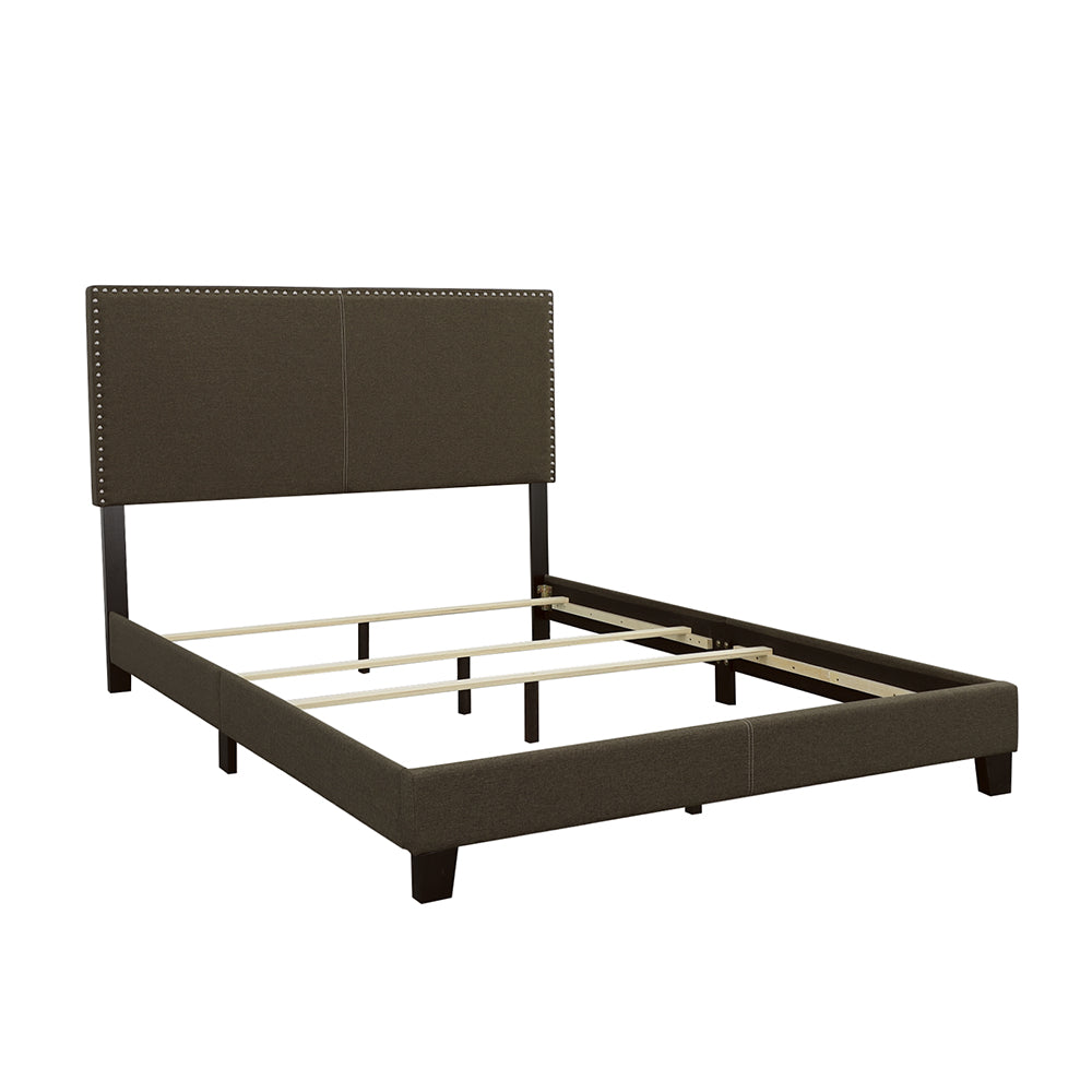 Boyd Upholstered Panel Bed - Queen, Charcoal