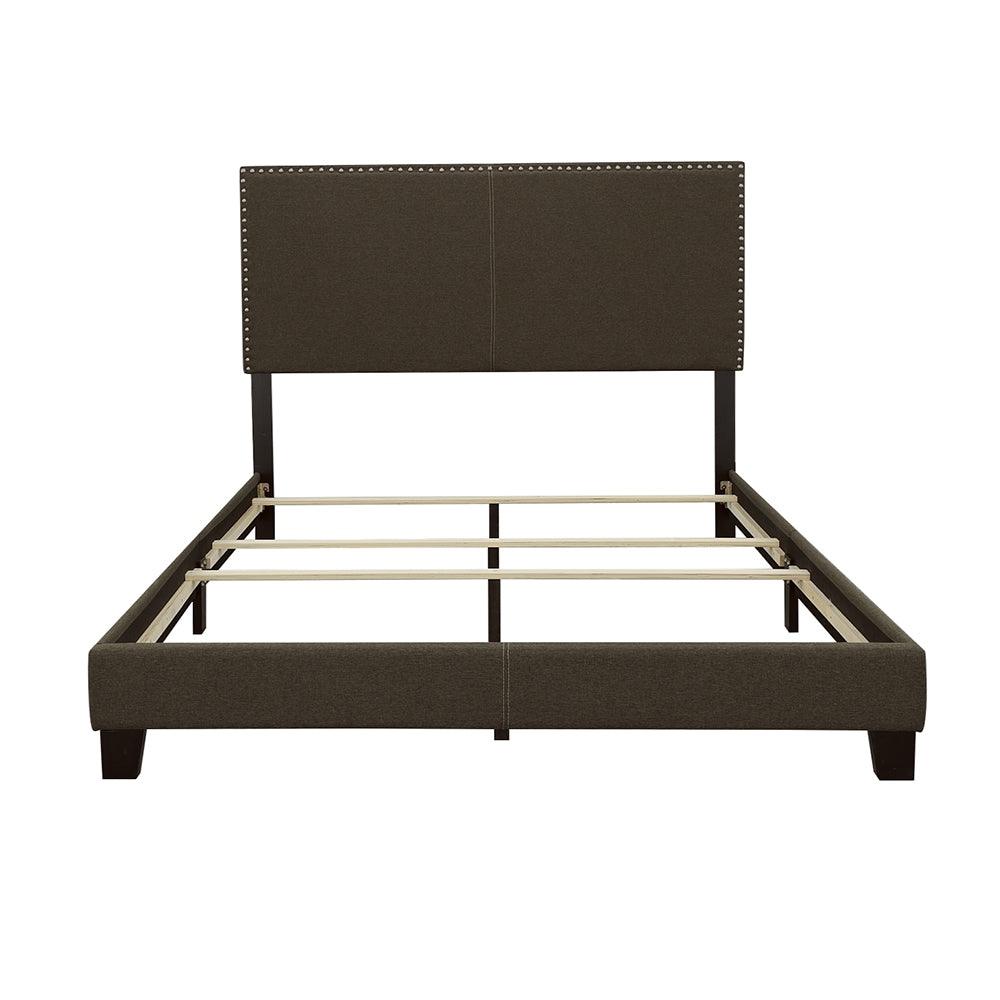 Boyd Upholstered Panel Bed - Queen, Charcoal