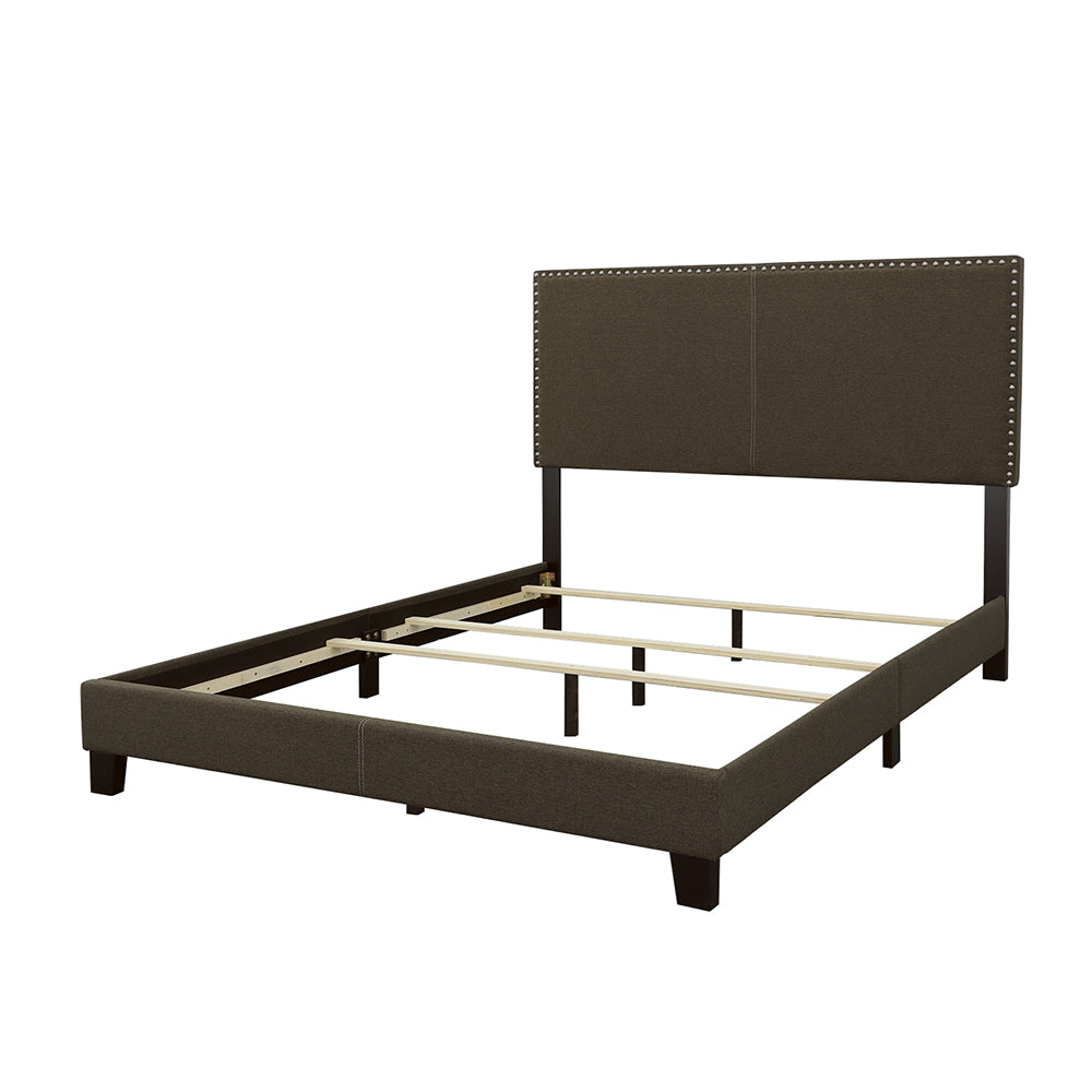 Boyd Upholstered Panel Bed - Queen, Charcoal