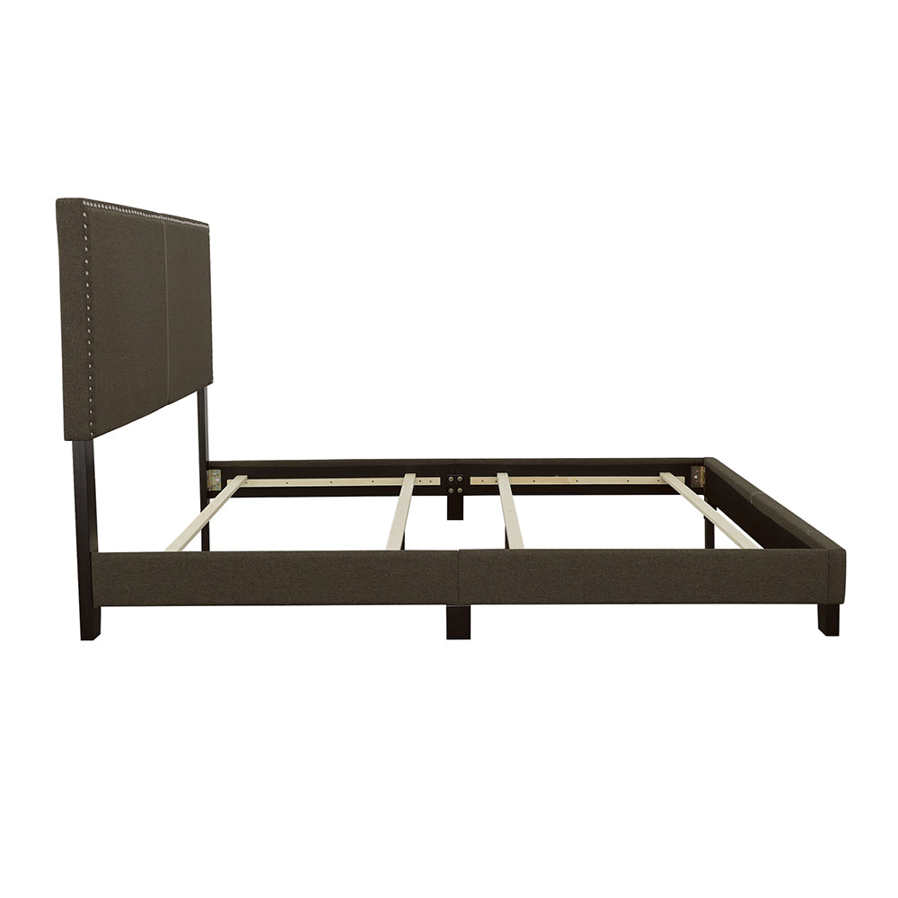 Boyd Upholstered Panel Bed - Queen, Charcoal