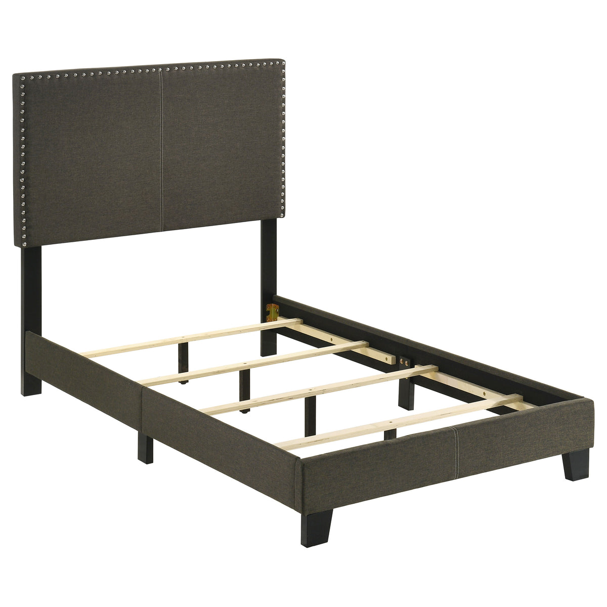 Boyd Upholstered Panel Bed - Twin, Charcoal