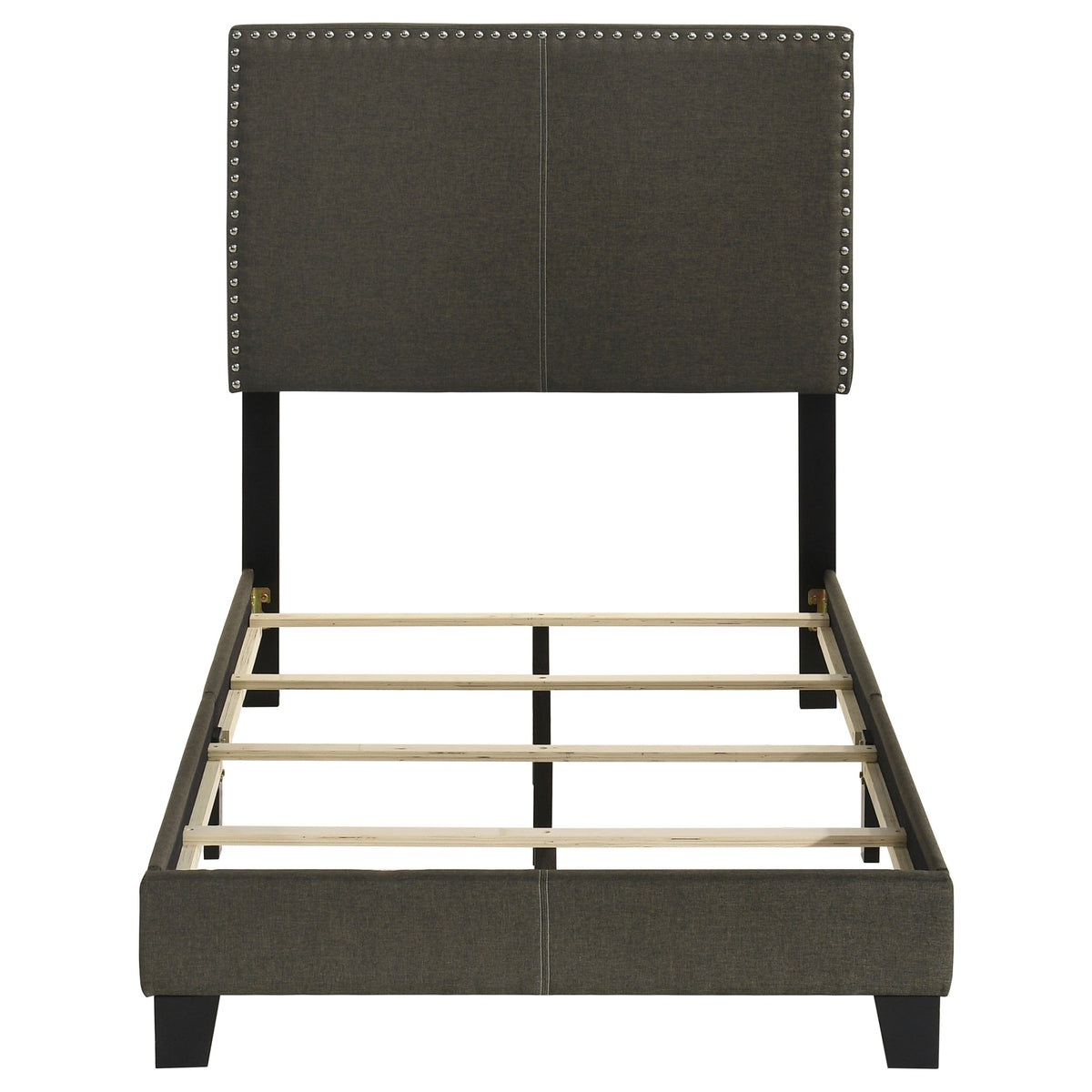 Boyd Upholstered Panel Bed - Twin, Charcoal