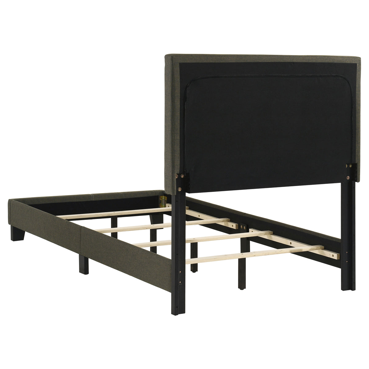 Boyd Upholstered Panel Bed - Twin, Charcoal