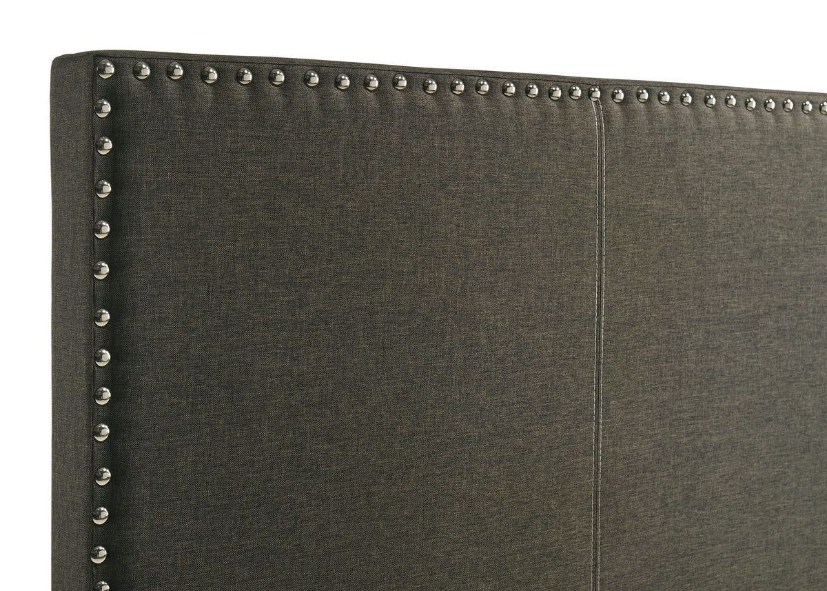 Boyd Upholstered Panel Bed - Twin, Charcoal