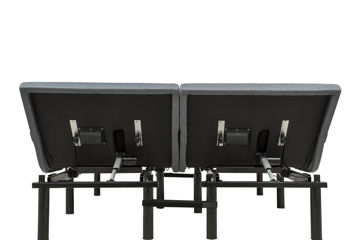 Weston Massage Adjustable Bed Base in Black and Grey - Split Eastern King
