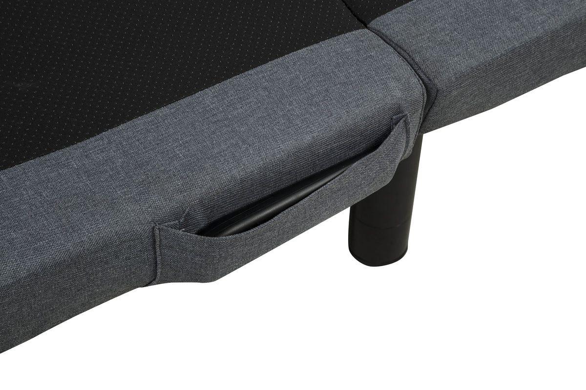 Weston Massage Adjustable Bed Base in Black and Grey - Twin XL