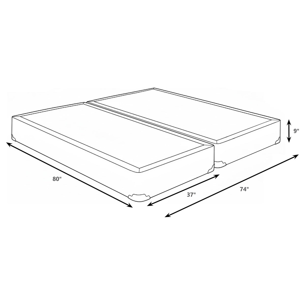 Mercer 9-inch Box Spring Foundation - Eastern King