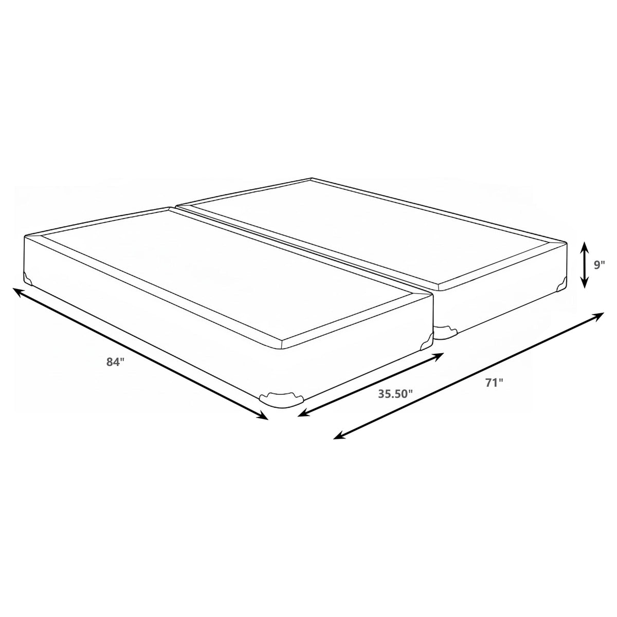 Mercer 9-inch Box Spring Foundation - California King