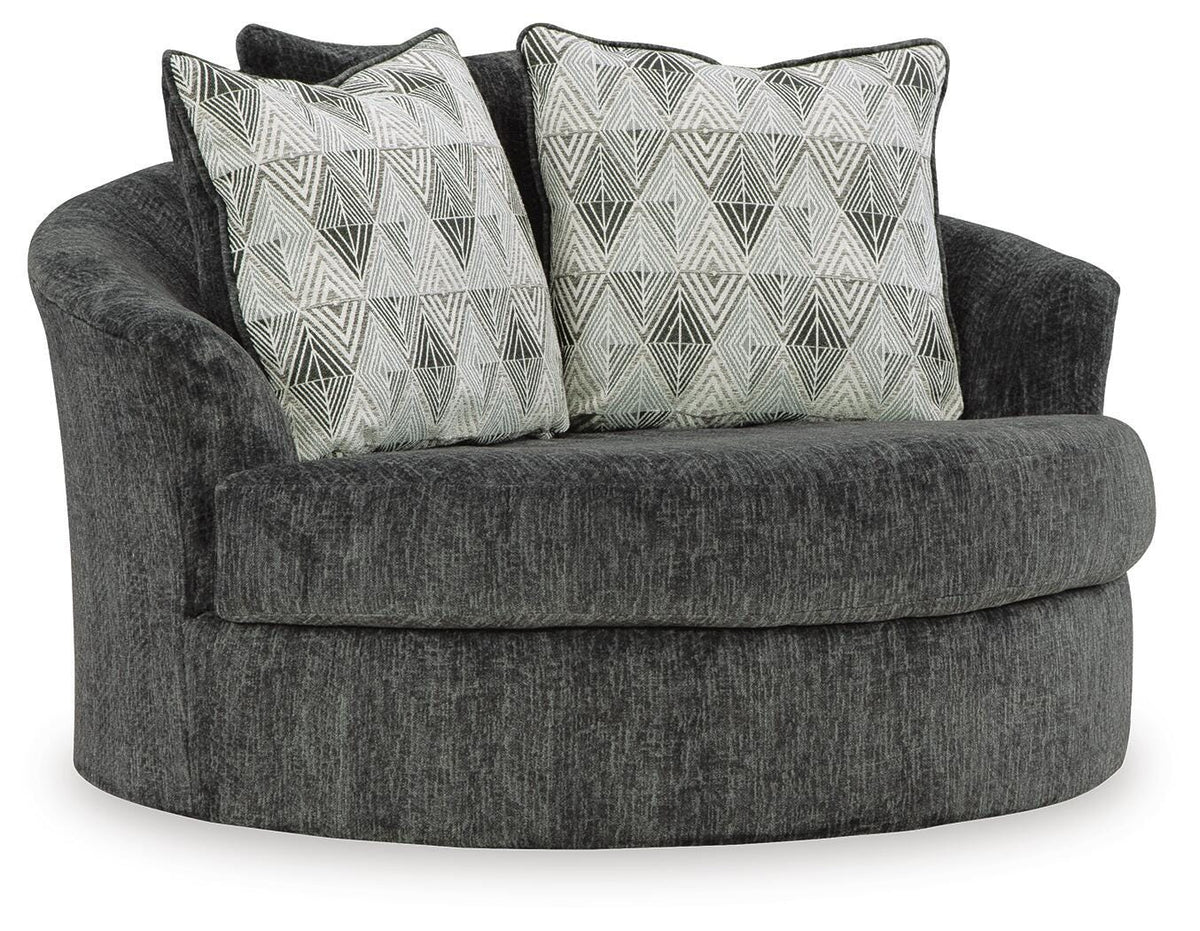 Biddeford 2-Piece Sectional and Oversized Swivel Accent Chair