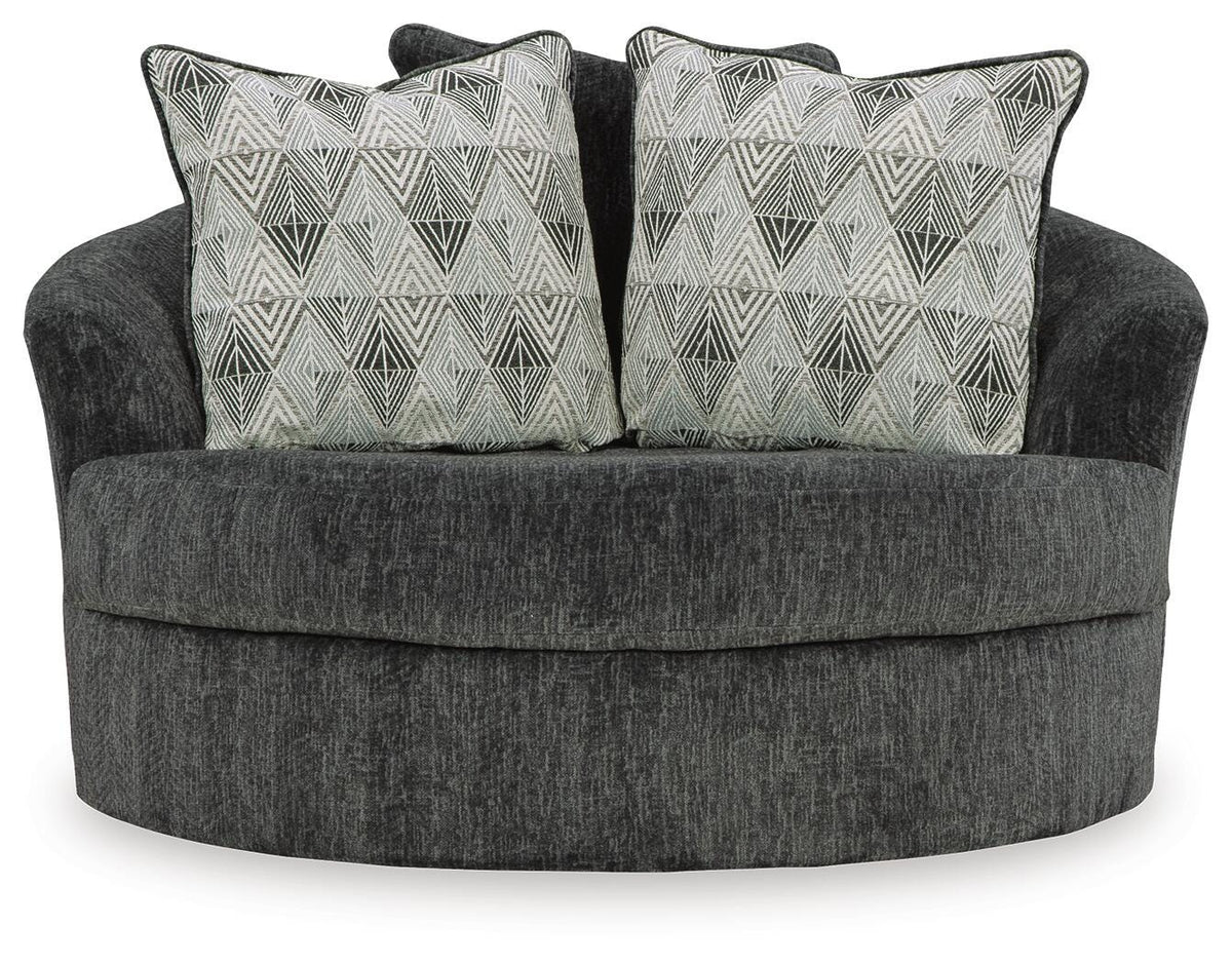 Biddeford 2-Piece Sectional and Oversized Swivel Accent Chair
