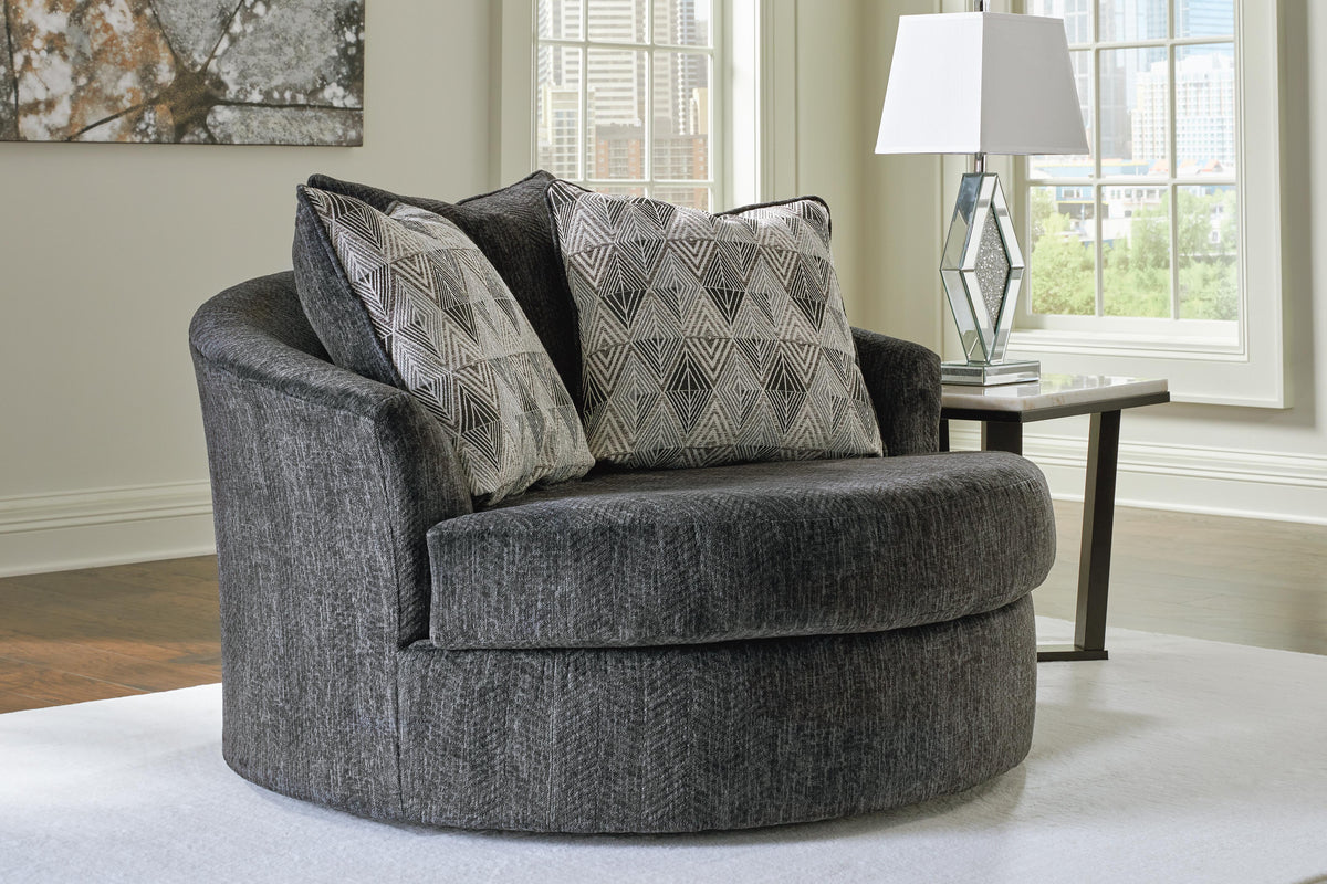 Biddeford Oversized Swivel Chair and Ottoman