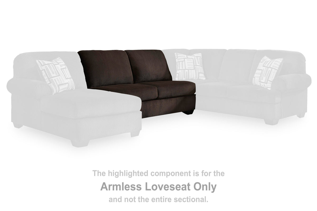 Kimlee Armless Loveseat Velvet