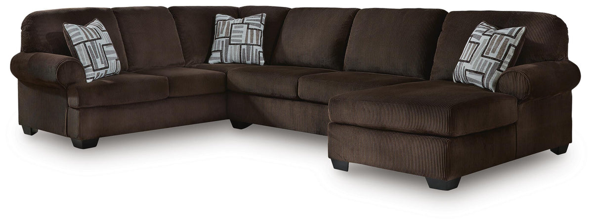 Kimlee 3-Piece Sectional with Chaise Velvet