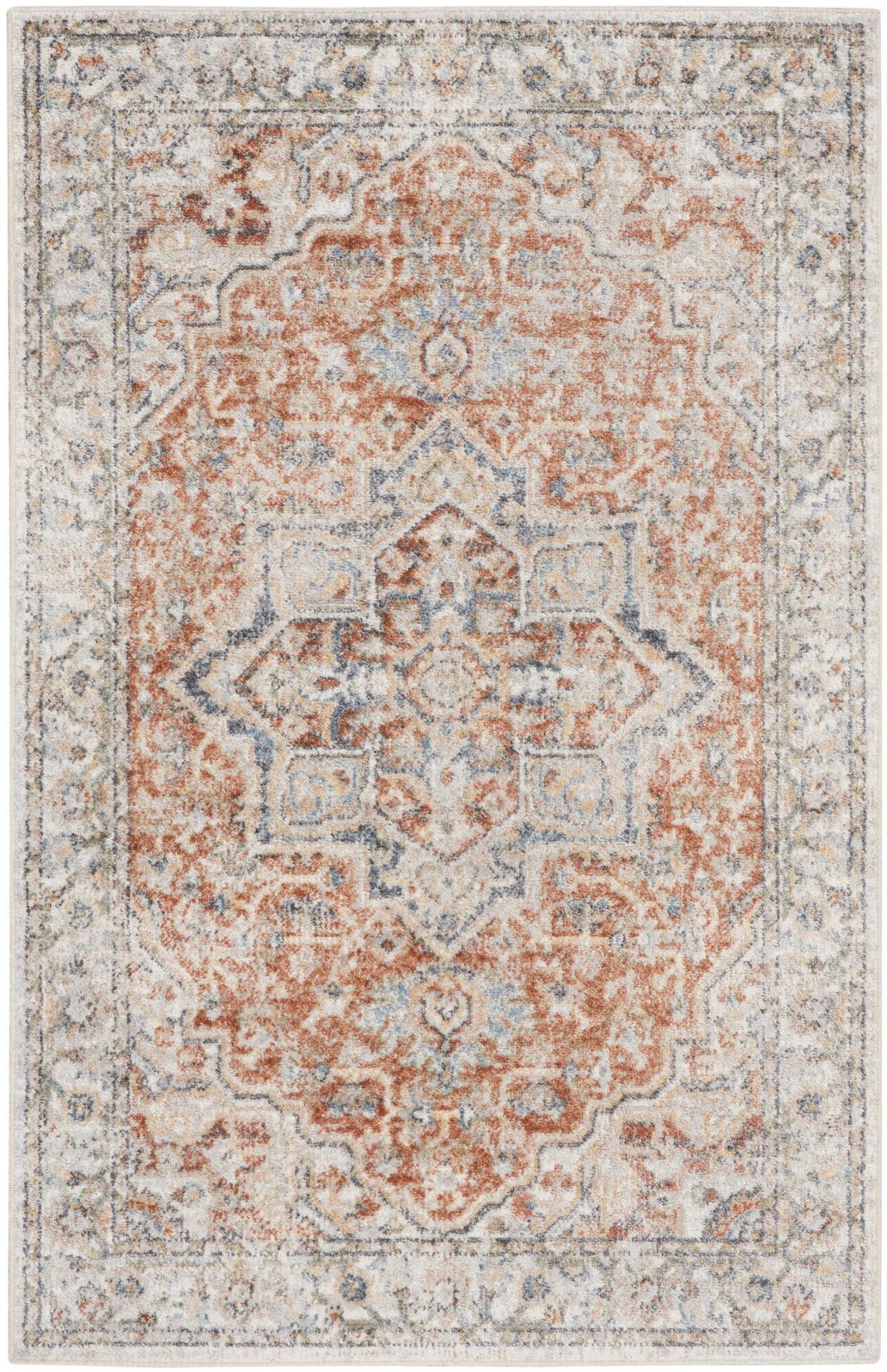 Astra Machine Washable ASW12 Gold Multicolor Rug - Rectangle