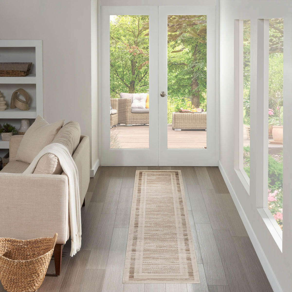 Serenity Home SRH07 Mocha Ivory Rug - room scene