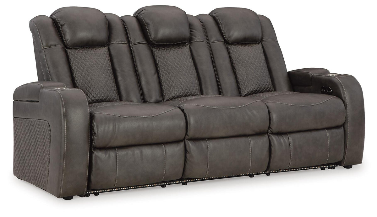 Fyne-Dyme PWR REC Sofa with ADJ Headrest Faux Leather