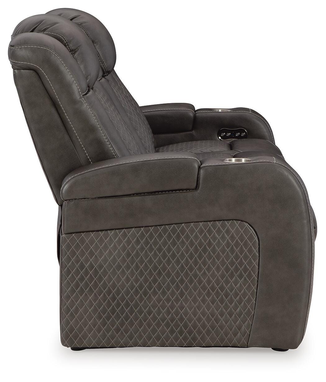 Fyne-Dyme PWR REC Sofa with ADJ Headrest Faux Leather
