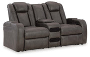 Fyne-Dyme PWR REC Loveseat/CON/ADJ HDRST Faux Leather