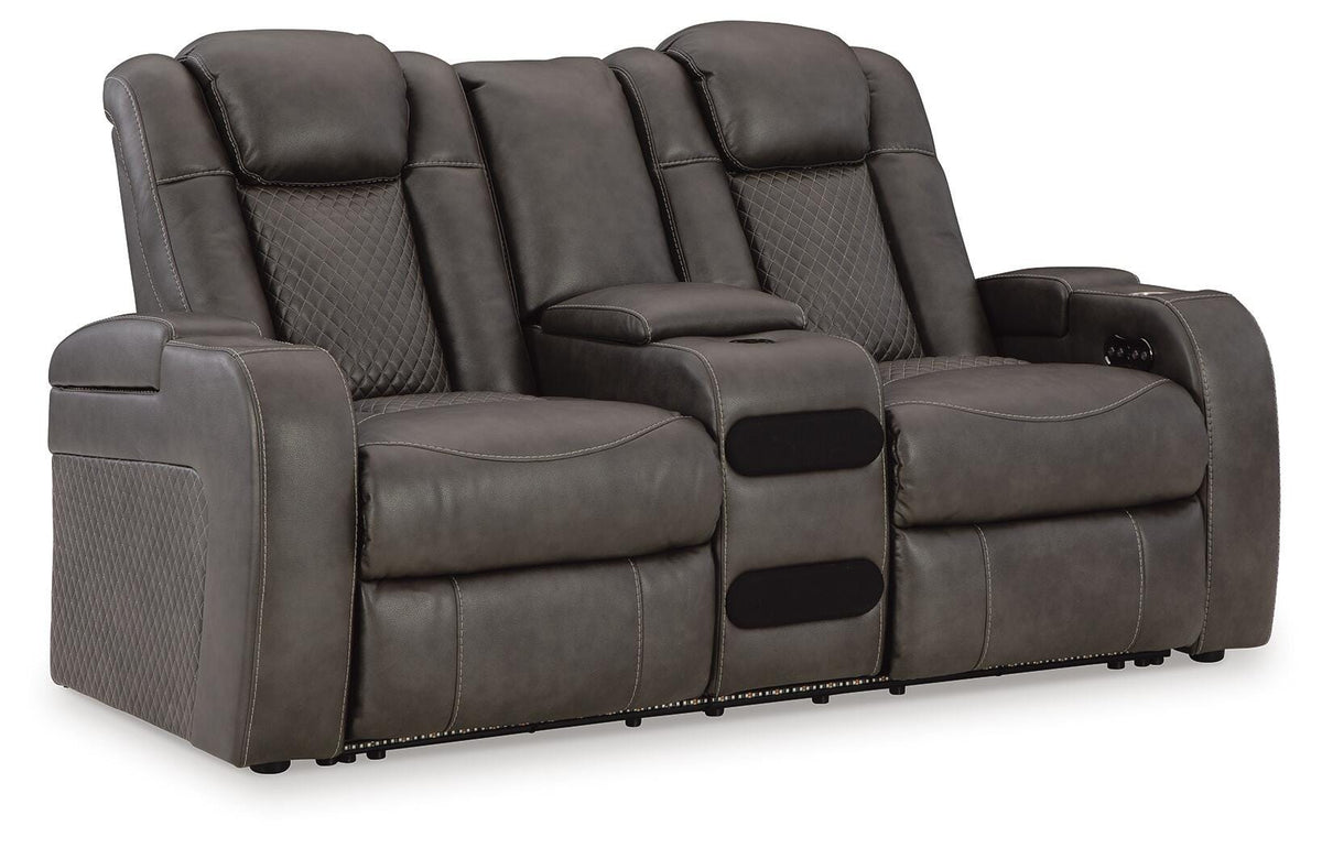 Fyne-Dyme PWR REC Loveseat/CON/ADJ HDRST Faux Leather