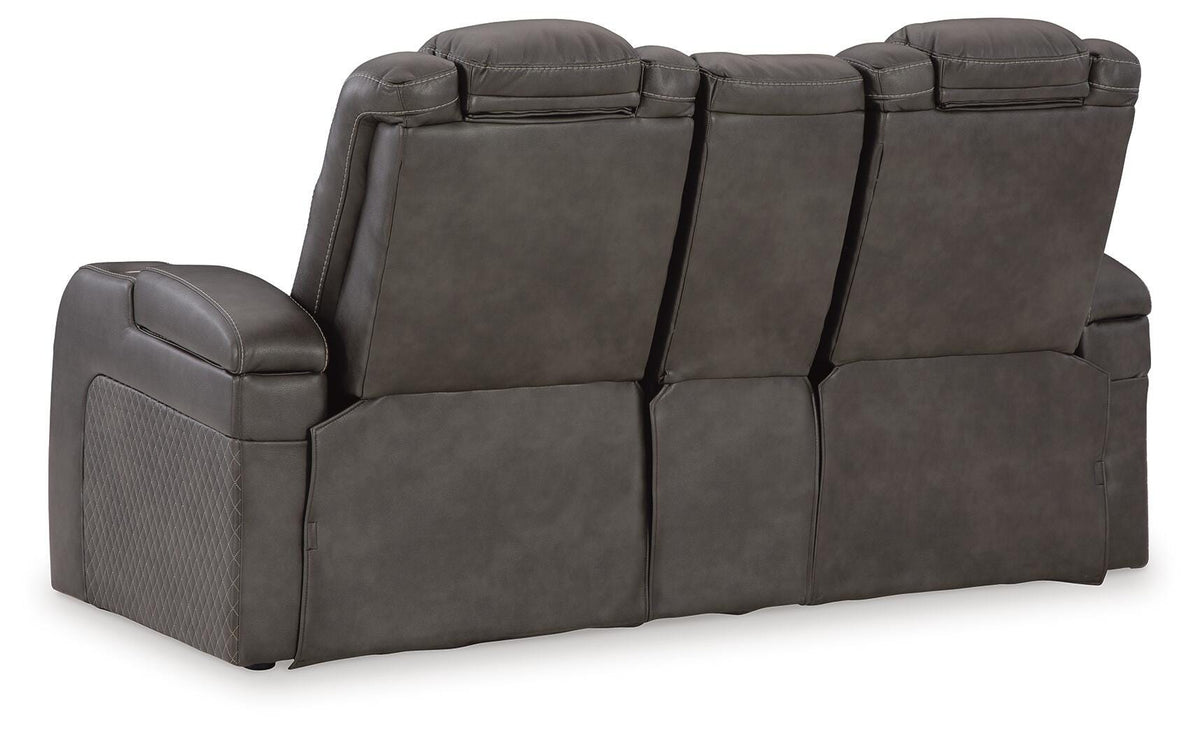 Fyne-Dyme PWR REC Loveseat/CON/ADJ HDRST Faux Leather