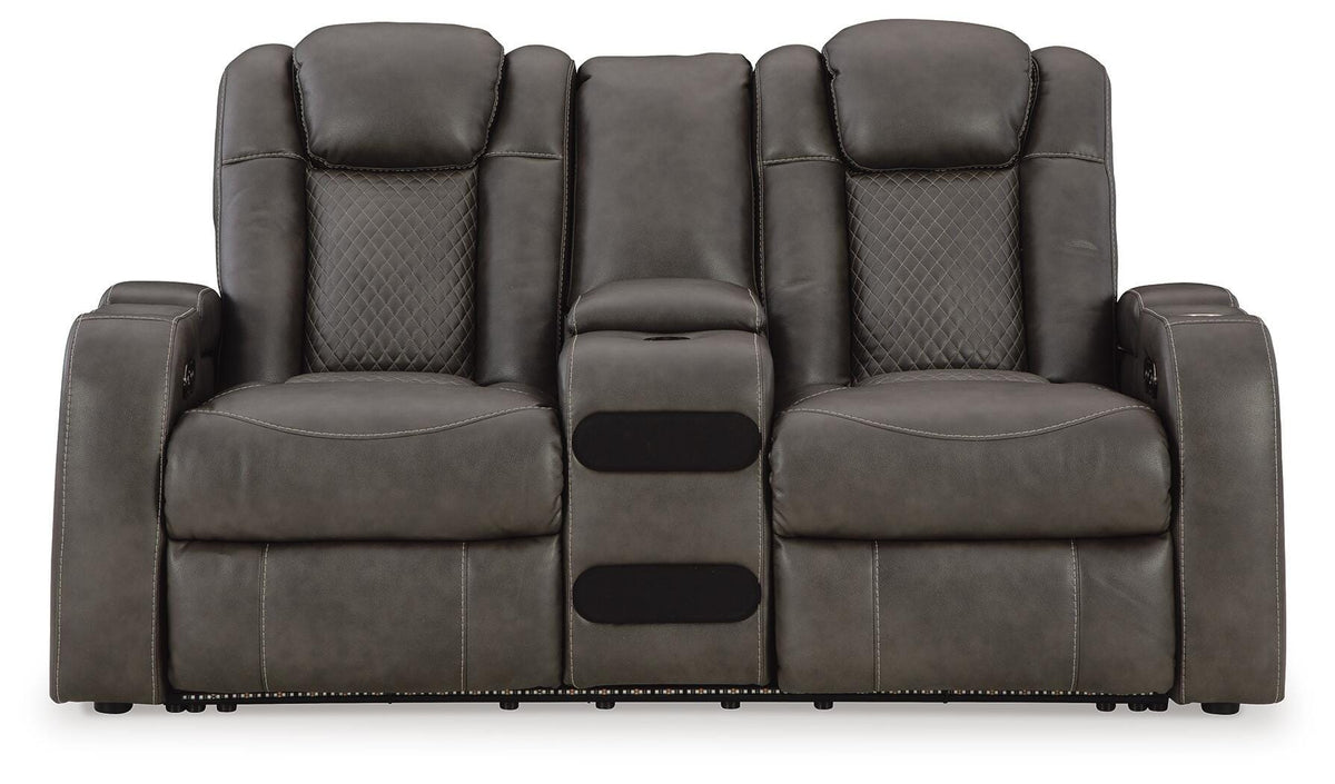 Fyne-Dyme PWR REC Loveseat/CON/ADJ HDRST Faux Leather