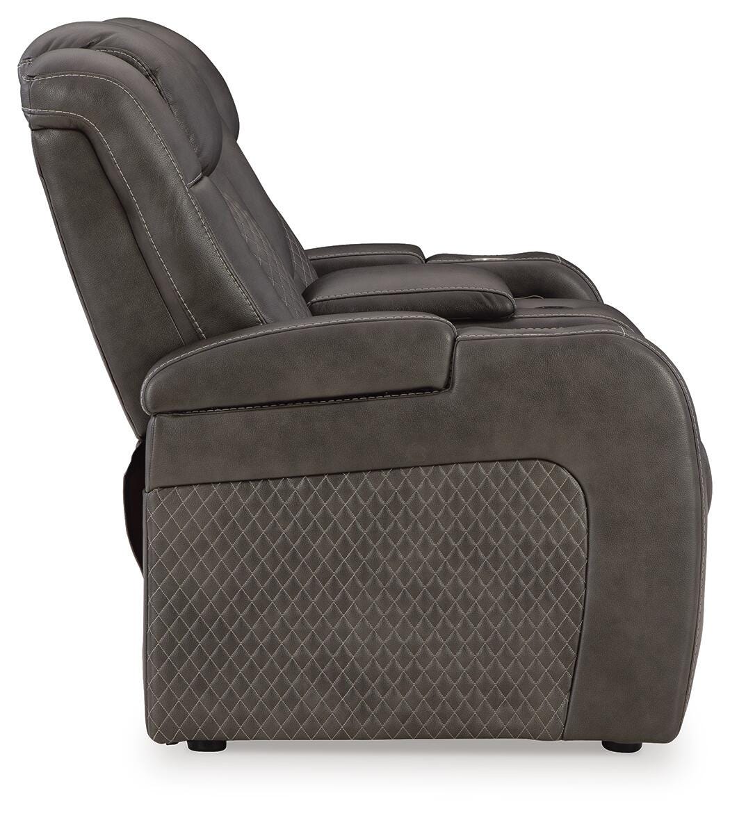 Fyne-Dyme PWR REC Loveseat/CON/ADJ HDRST Faux Leather