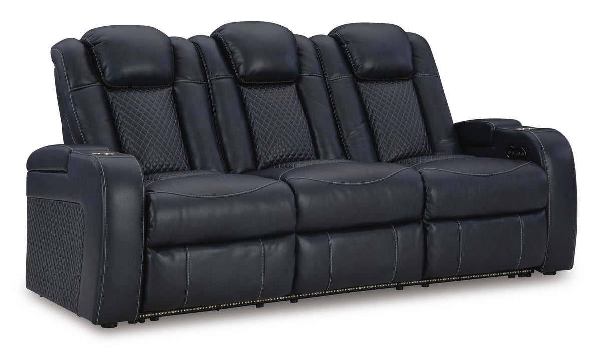Fyne-Dyme PWR REC Sofa with ADJ Headrest Faux Leather