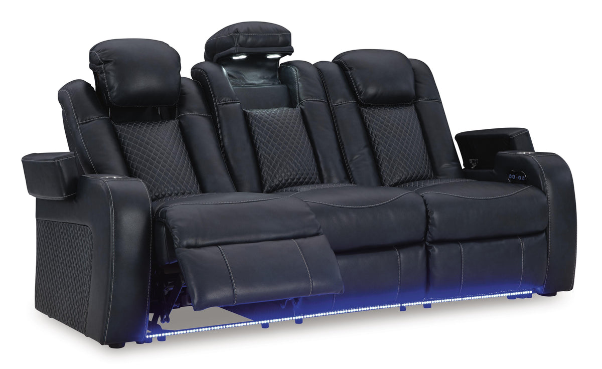 Fyne-Dyme PWR REC Sofa with ADJ Headrest Faux Leather