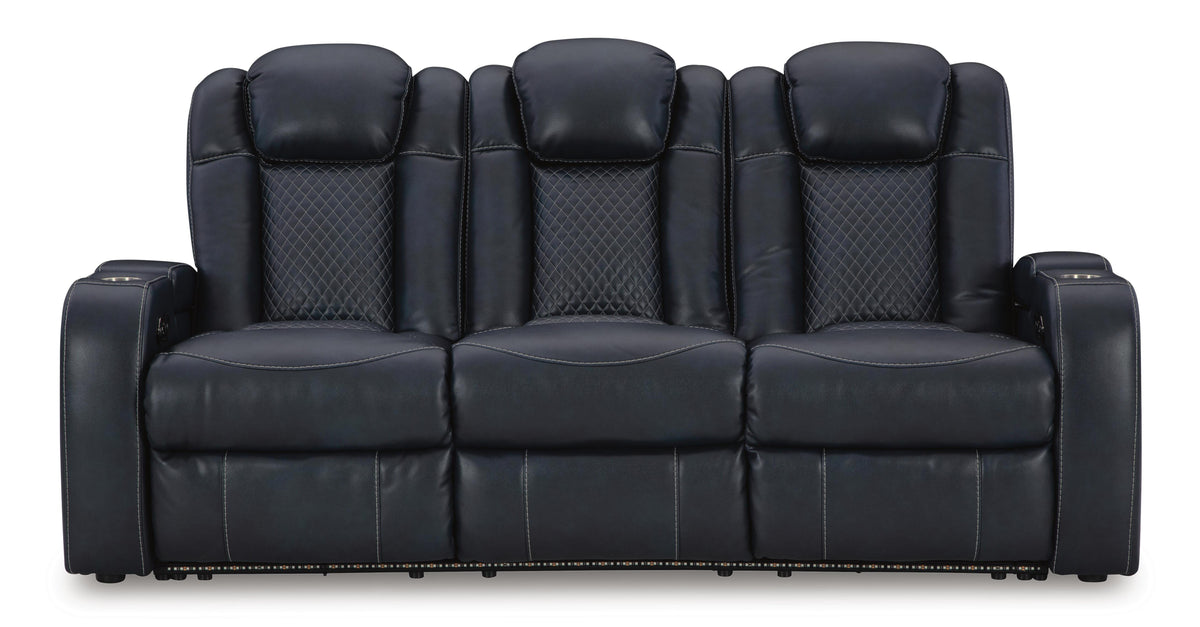 Fyne-Dyme PWR REC Sofa with ADJ Headrest Faux Leather